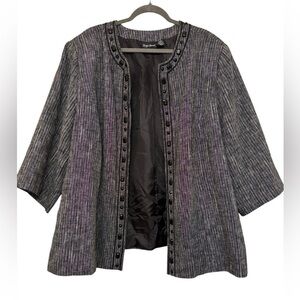 Maggie Barnes Linen Blend Open Front Jacket